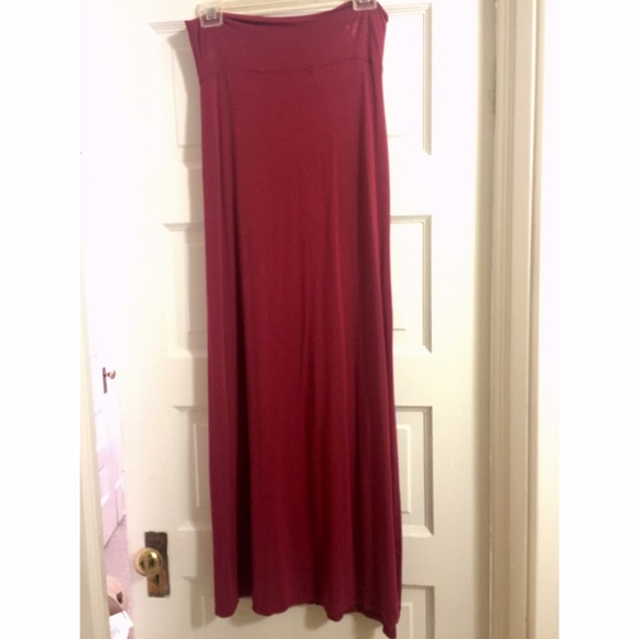 Burgundy maxi skirt