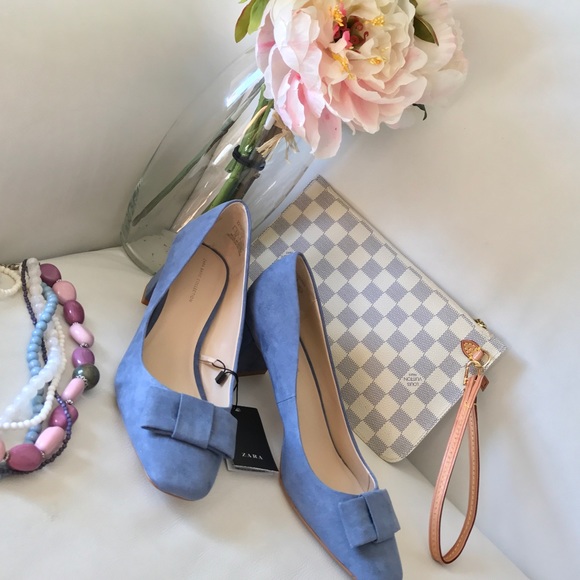 Zara Shoes - Blue Zara blue bow shoes
