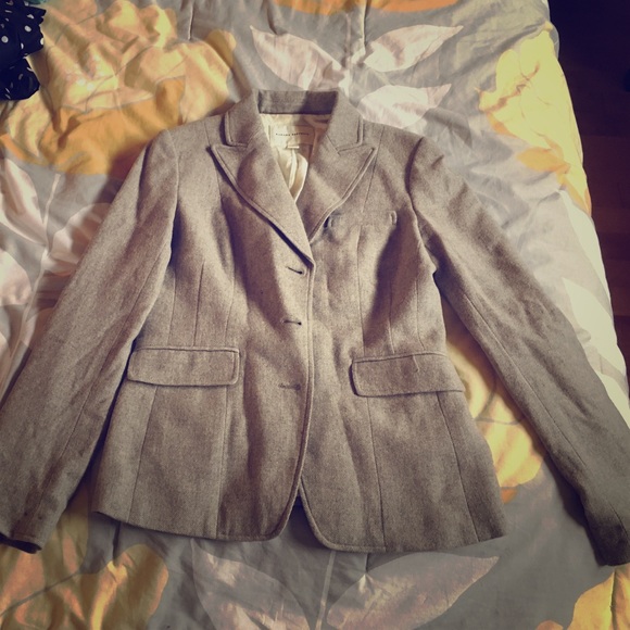 Banana Republic kaki wool-cashmere fitted blazer
