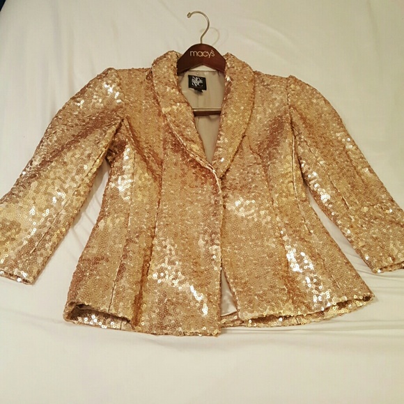 New York & Co. Gold Sequined Jacket
