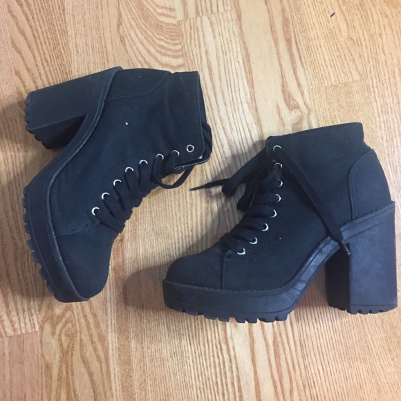 Lace up ankle booties