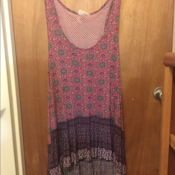 Cute free people sleeveless pink tunic
