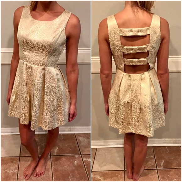 GB Gold & White Party Dress
