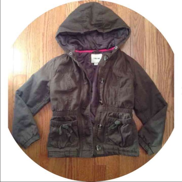 Olive Green Girls Parka Jacket