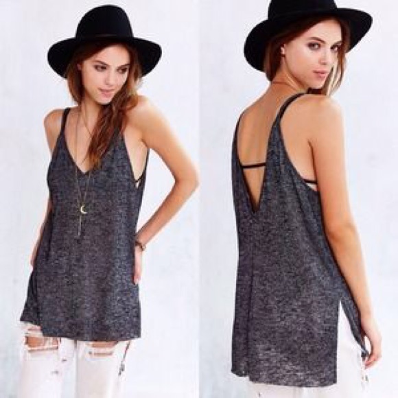 Project Social T Double-V Cami - Dark Grey