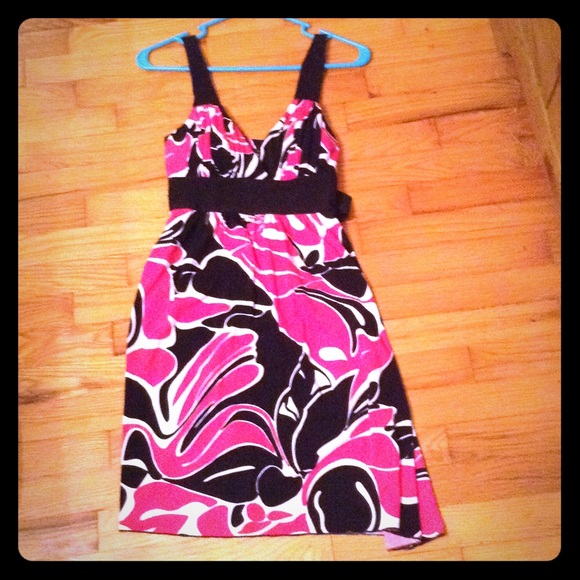 Black and pink dress