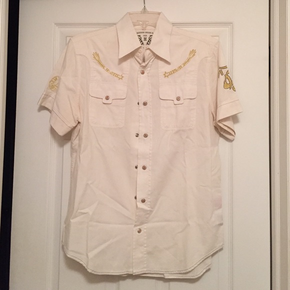 Men's Diesel linen short sleeved button down