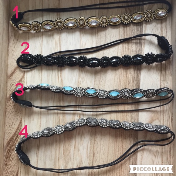 SOLD beaded thin stretch headband hair band - Picture 2 of 4