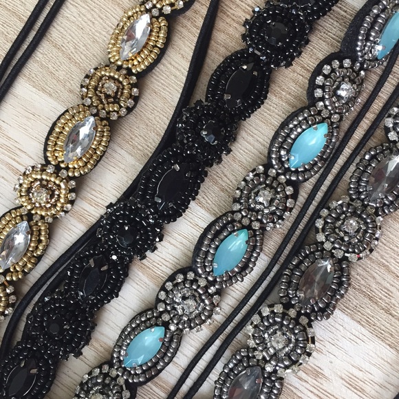 SOLD beaded thin stretch headband hair band - Picture 3 of 4