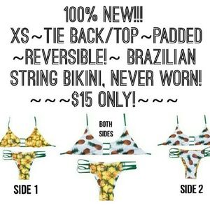 NEW Size XS reversible Brazilian cut string bikini
