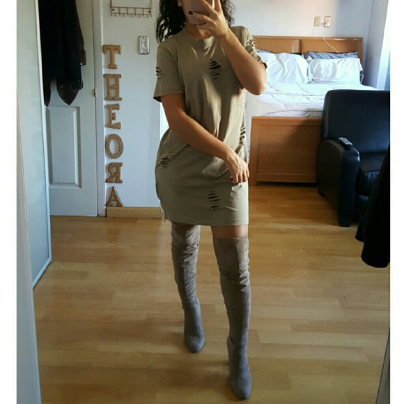 Dresses & Skirts - "Distressed" Oversize Tee NWOT