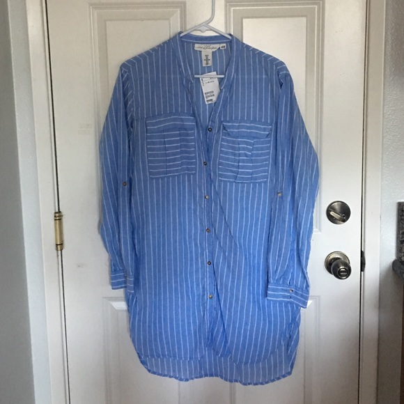 H and M striped button down tunic