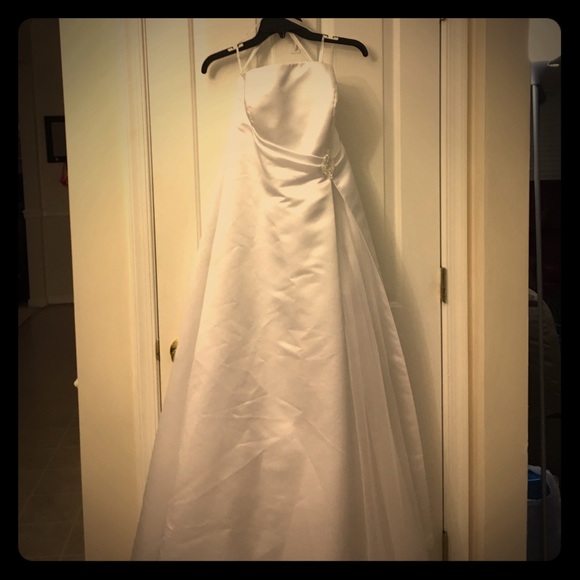 Davids bridal SZ 14 white wedding dress - Picture 1 of 4