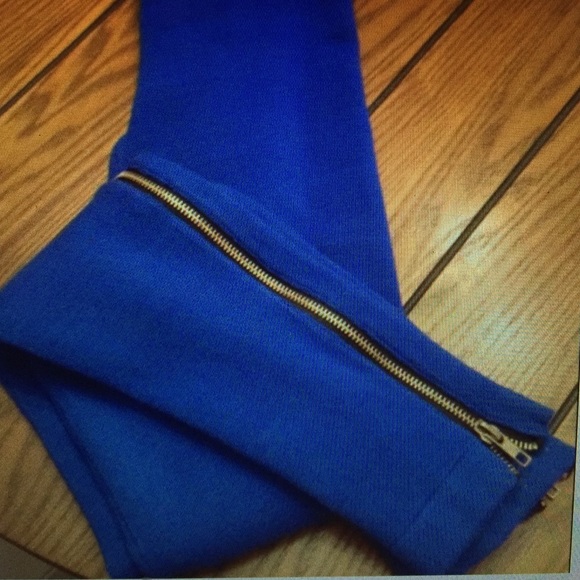 T-bags Los Angeles Blue Thick Leggings Gold Zipper