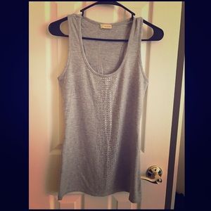 Grey Tank with Vertical Silver Stud Detail