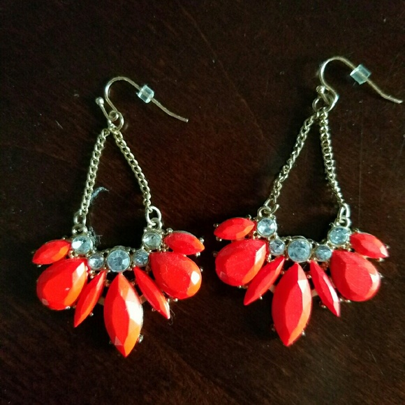 Hot orange earrings