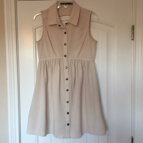 Cream - Button Down Dress