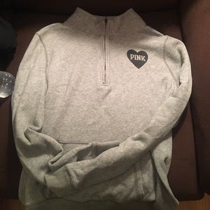 Victoria's Secret pink half zip in gray