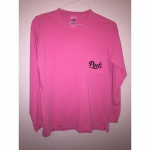 PINK long sleeve campus tee
