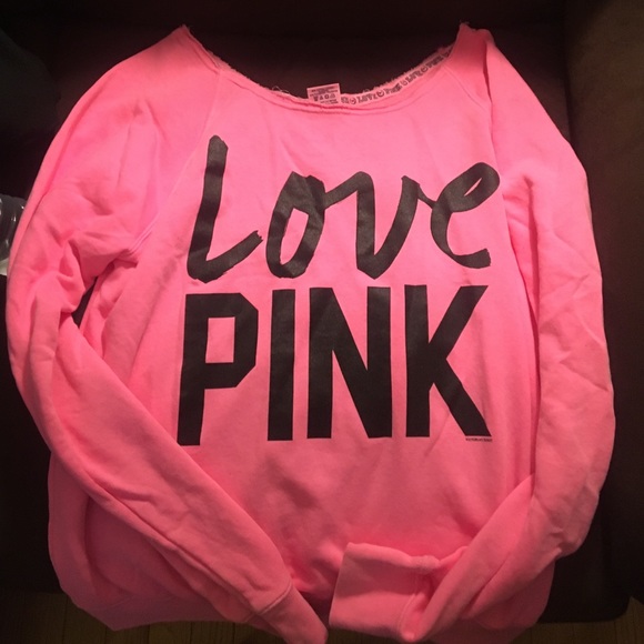 Victoria's Secret pink crew top off the shoulder