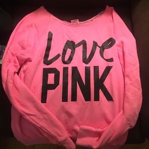 Victoria's Secret pink crew top off the shoulder
