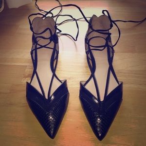 ZARA Black Snakeskin Flats ⚜️