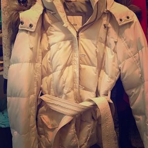 White Abercrombie winter coat