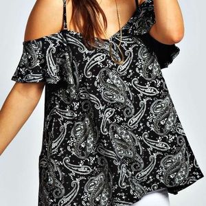 Off the shoulder paisley top