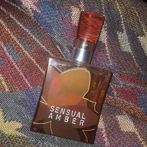Sensual perfume in glass bottle
