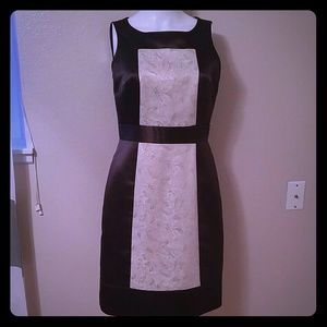 Dressy BCBG gold embroidered dress