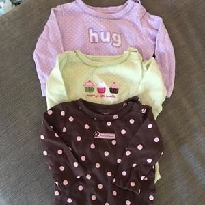 Set of three long sleeve Caters onesies