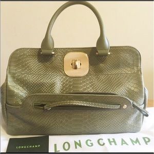 Longchamp Handbags - Longchamp Gatsby Snakeskin Exotic Leather Satchel Longchamp Handbags - Longchamp Gatsby Snakeskin Exotic Leather Satchel