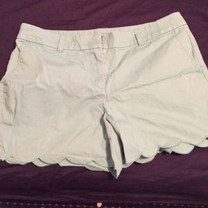 Loft Scalloped Edge Teal Shorts