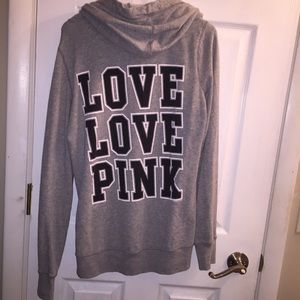Victoria's Secret PINK Grey Zip Up Hoodie
