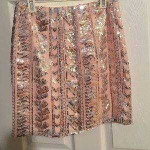Pink skirt with silver sequence