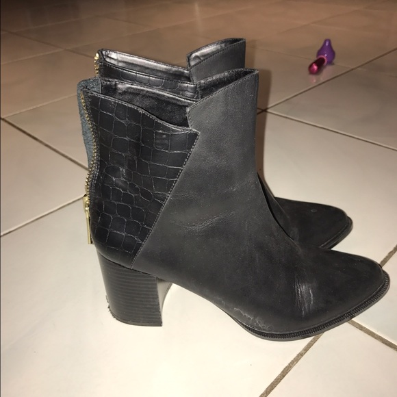Zara black leather boots