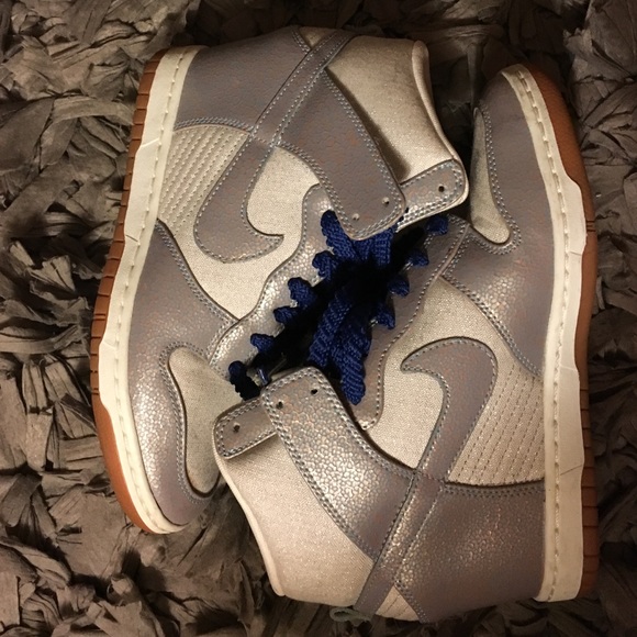 Silver, grey, royal blue Sky High Dunks