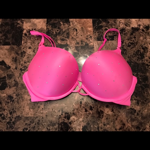 HOT Pink studded VS Miraculous Bombshell bra