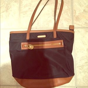 Michael Kors medium tote bag - black and cognac
