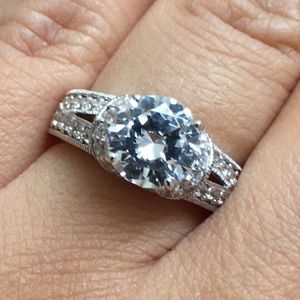 Cubic Zirconia 2 3/8 CT. TW. Engagement Ring