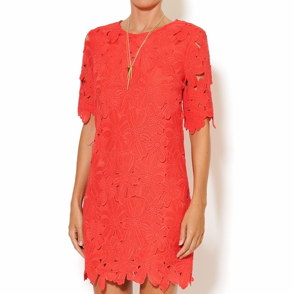 Lulus red lace flower dress, size M