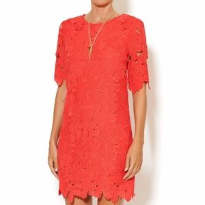 Lulus red lace flower dress, size M