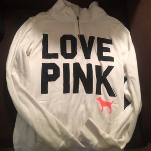 White half zip Victoria's Secret pink