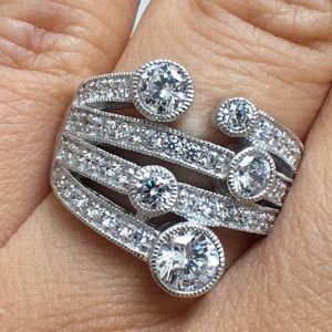 Cubic Zirconia 1 5/8 CT. TW. Round Ring