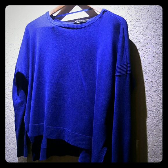 Royal Blue Cable and Gauge Sweater