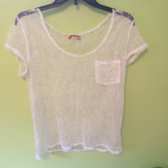 DONATED Lace white top