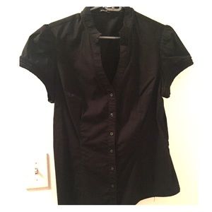 Express short sleeve button down with braid detail
