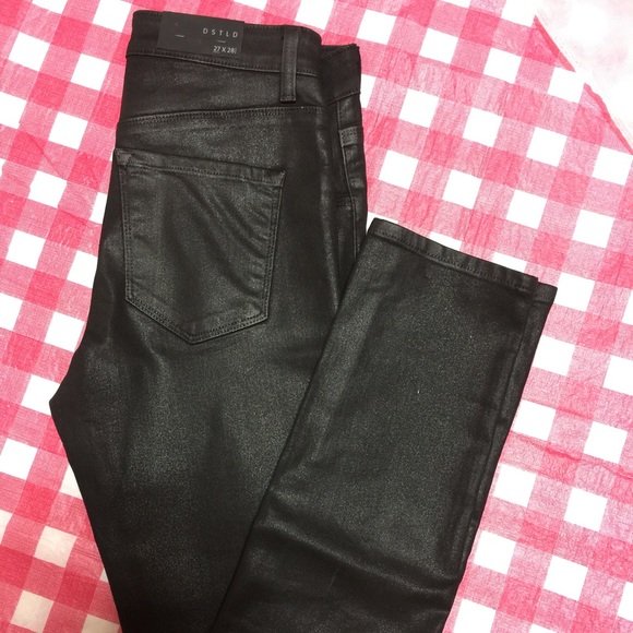 DSTLD HIGH WAISTED SKINNY JEANS IN BLACK COATED - Picture 1 of 4