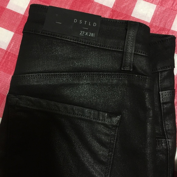 DSTLD HIGH WAISTED SKINNY JEANS IN BLACK COATED - Picture 3 of 4