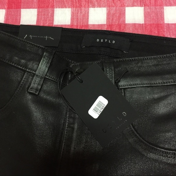 DSTLD HIGH WAISTED SKINNY JEANS IN BLACK COATED - Picture 4 of 4